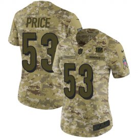Nike Cincinnati Bengals #53 Billy Price Camo Womens Stitched NFL Limited 2018 Salute to Service Jersey