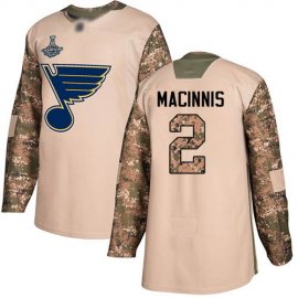 Adidas St. Louis Blues #2 Al MacInnis Camo Authentic 2017 Veterans Day Stanley Cup Champions Stitched NHL Jersey