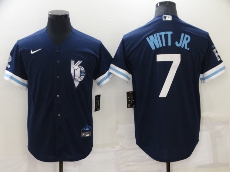Royals 7 Bobby Witt Jr. Navy Nike 2022 City Connect Cool Base Jersey Royals 7 Bobby Witt Jr. Navy Nike 2022 City Connect Cool Base Jersey