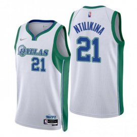 Dallas Dallas Mavericks #21 Frank Ntilikina Mens Nike White 2021/22 Swingman NBA Jersey – City Edition Mens