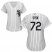 Chicago White Sox #72 Carlton Fisk White(Black Strip) Home Womens Stitched MLB Jersey
