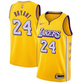 Lakers #24 Kobe Bryant Gold Basketball Swingman City Edition 2019/20 Jersey