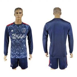 Ajax Blank Away Long Sleeves Soccer Club Jersey