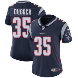 Nike New England Patriots #35 Kyle Dugger Navy Blue Team Color Womens Stitched NFL Vapor Untouchable Limited Jersey