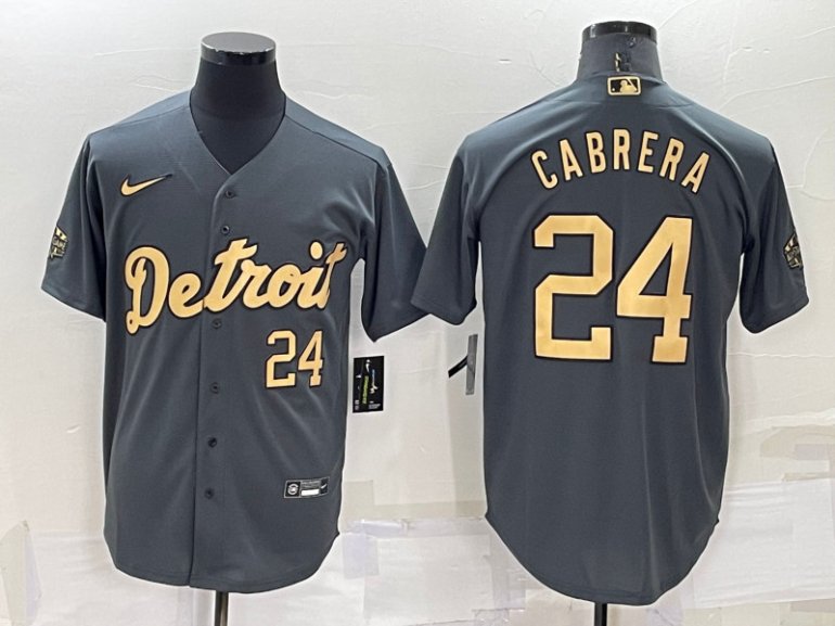 Tigers 24 Miguel Cabrera Charcoal Nike 2022 MLB All Star Cool Base Jerseys Tigers 24 Miguel Cabrera Charcoal Nike 2022 MLB All Star Cool Base Jerseys