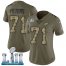 Nike Philadelphia Eagles #71 Jason Peters Olive/Camo Super Bowl LII Womens Stitched NFL Limited 2017 Salute to Service Jersey