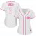 Cincinnati Reds #5 Johnny Bench White/Pink Fashion Womens Stitched MLB Jersey