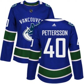 Adidas Vancouver Canucks #40 Elias Pettersson Blue Home Authentic Womens Stitched NHL Jersey