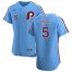 Philadelphia Phillies #5 Andrew Knapp Mens Nike Light Blue Alternate 2020 Authentic Player MLB Jersey