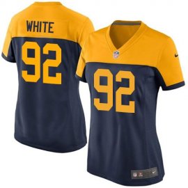 Nike Green Bay Packers #92 Reggie White Navy Blue Alternate Womens Stitched NFL New Elite Jersey