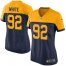 Nike Green Bay Packers #92 Reggie White Navy Blue Alternate Womens Stitched NFL New Elite Jersey