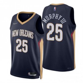 Nike New Orleans Pelicans #25 Trey Murphy III Navy Mens 2021-22 NBA 75th Anniversary Diamond Swingman Jersey – Icon Edition Mens