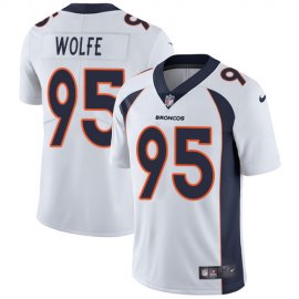 Nike Denver Broncos #95 Derek Wolfe White Mens Stitched NFL Vapor Untouchable Limited Jersey