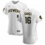 Milwaukee Brewers #16 Ben Gamel Mens Nike White Home 2020 Authentic Player MLB Jersey