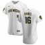 Milwaukee Brewers #16 Ben Gamel Mens Nike White Home 2020 Authentic Player MLB Jersey