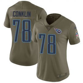 Nike Tennessee Titans #78 Jack Conklin Olive Womens Stitched NFL Limited 2017 Salute to Service Jersey
