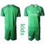 Manchester City Blank Green Goalkeeper Kid Soccer Club Jersey
