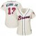 Atlanta Braves #13 Ronald Acuna Jr. Cream Alternate Womens Stitched MLB Jersey