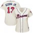 Atlanta Braves #13 Ronald Acuna Jr. Cream Alternate Womens Stitched MLB Jersey