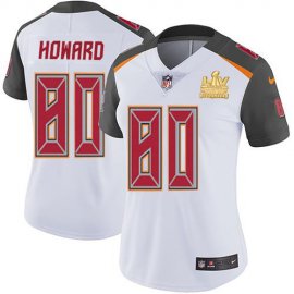 Nike Tampa Bay Buccaneers #80 O. J. Howard White Womens Super Bowl LV Champions Patch Stitched NFL Vapor Untouchable Limited Jersey