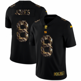 New York New York Giants #8 Daniel Jones Mens Black Nike Flocked Lightning Vapor Limited NFL Jersey