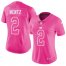 Indianapolis Colts #2 Carson Wentz Pink Womens Stitched NFL Limited Rush Fashion Jersey