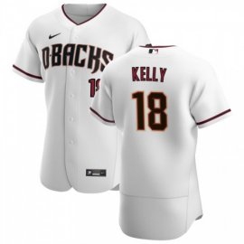 Arizona Diamondbacks #18 Carson Kelly Mens Nike White Crimson Authentic Home Team MLB Jersey