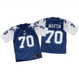 Nike Dallas Cowboys #70 Zack Martin Navy Blue/White Throwback Mens Stitched NFL Elite Jersey