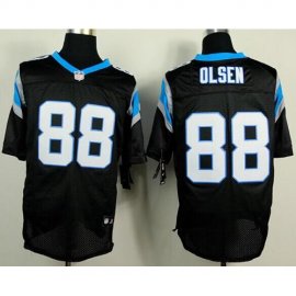 Nike Carolina Panthers #88 Greg Olsen Black Team Color Mens Stitched NFL Elite Jersey