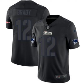 Nike New England Patriots #12 Tom Brady Black Mens Stitched NFL Limited Rush Impact Jersey