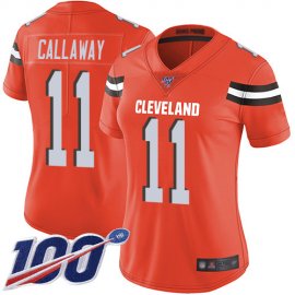 Nike Cleveland Browns #11 Antonio Callaway Orange Alternate Womens Stitched NFL 100th Season Vapor Limited Jersey