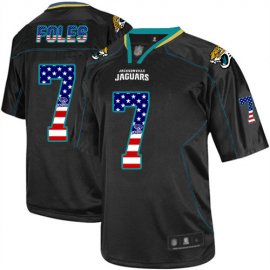 Nike Jacksonville Jaguars #7 Nick Foles Black Mens Stitched NFL Elite USA Flag Fashion Jersey