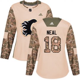 Adidas Calgary Flames #18 James Neal Camo Authentic 2017 Veterans Day Womens Stitched NHL Jersey