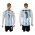 Argentina #7 Benedetto Home Long Sleeves Soccer Country Jersey