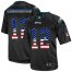 Nike Philadelphia Eagles #12 Randall Cunningham Black Mens Stitched NFL Elite USA Flag Fashion Jersey