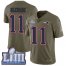 Nike New England Patriots #11 Drew Bledsoe Olive Super Bowl LIII Bound Mens Stitched NFL Limited 2017 Salute To Service Jersey
