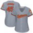 Baltimore Orioles #45 Mark Trumbo Grey Road Womens Stitched MLB Jersey