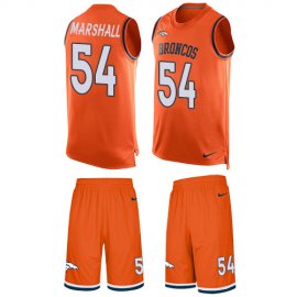 Nike Denver Broncos #54 Brandon Marshall Orange Team Color Mens Stitched NFL Limited Tank Top Suit Jersey