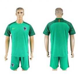 France Blank Green Goalkeeper Soccer Country Jersey