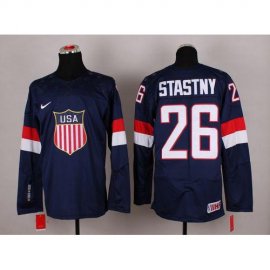 2014 Olympic Team USA #26 Paul Stastny Navy Blue Stitched NHL Jersey