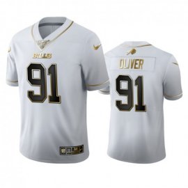 Buffalo Buffalo Bills #91 Ed Oliver Mens Nike White Golden Edition Vapor Limited NFL 100 Jersey
