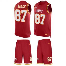 Nike Kansas City Chiefs #87 Travis Kelce Red Team Color Mens Stitched NFL Limited Tank Top Suit Jersey