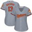 Baltimore Orioles #13 Manny Machado Grey Road Womens Stitched MLB Jersey