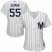 New York Yankees #55 Domingo German White Strip Home Womens Stitched MLB Jersey