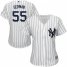 New York Yankees #55 Domingo German White Strip Home Womens Stitched MLB Jersey