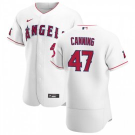 Los Angeles Angels #47 Griffin Canning Mens Nike White Home 2020 Authentic Player MLB Jersey