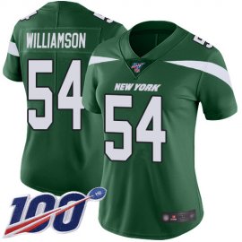 Nike New York Jets #54 Avery Williamson Green Team Color Womens Stitched NFL 100th Season Vapor Limited Jersey