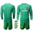 Arsenal Blank Green Long Sleeves Kid Soccer Club Jersey