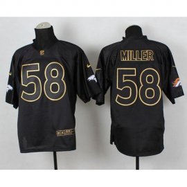 Nike Denver Broncos #58 Von Miller Black Gold No. Fashion Mens Stitched NFL Elite Jersey