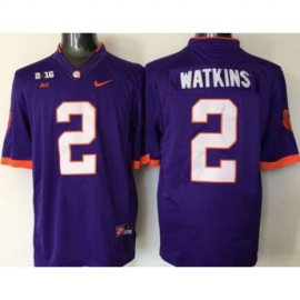 Clemson Tigers #2 Sammy Watkins Purple Limited 2016 College Football Playoff National Championship Patch Stitched NCAA Jersey